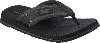 Skechers Quill Textile Heren Zwarte Flip-Flops