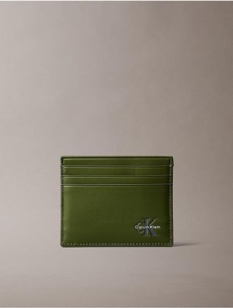 Calvin Klein Mens Monologo Card Case - Green