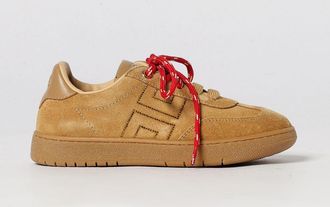 Elisabetta Franchi La Mia Bambina Low-Top Leather Sneakers with Monogram and Rhinestone Logo