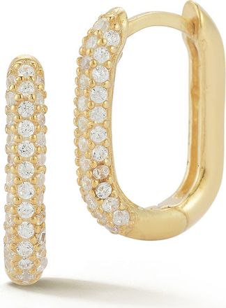 Glaze Jewelry Pav&eacute; Oval Hoop Earrings in Gold at Nordstrom Rack