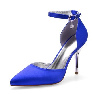 Miyoopark Womens Wedding Dress Shoes Stiletto High Heel Occasions Pumps M522 Royal Blue UK 4.5
