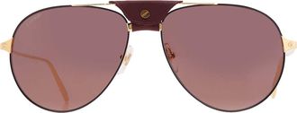 Cartier Santos de Cartier Red Pilot Mens Sunglasses CT0038S 006 61