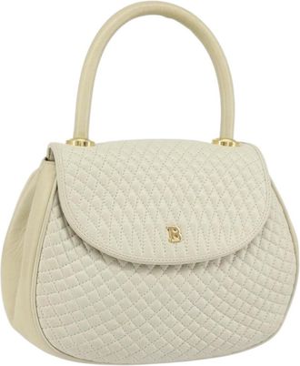 Bally Vintage Handbag Quilted Leather Leather Handbag (Pre-Owned)