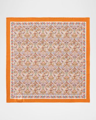 Eton Men & apos;s Floral Linen Pocket Square