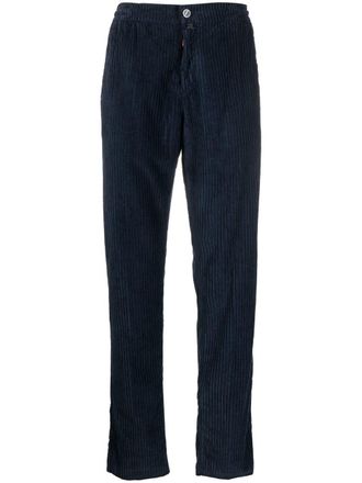 Kiton straight-leg corduroy trousers - Blue