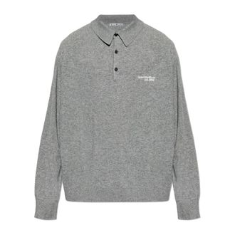 Acne Studios Wool Knit Polo - - Tops - Uomo - Grigio - M