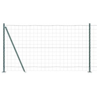 Berkfield Home Euro Fence with 7 Flanged Posts 1.2x10 m Galvanised Steel in Green