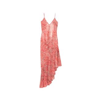 Etro Etro, Party Dresses, female, Pink, Size: XS Paisley V-neck Dress with Asymmetric Hem