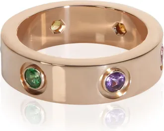 Cartier Pre-Owned Cartier Rose Gold Rainbow Gemstone Love Ring
