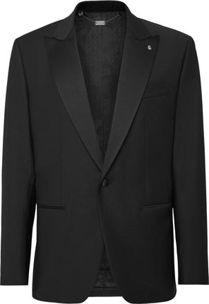 Billionaire Boys Club Wollen Blazer met Satijnen Revers - Heren - Blazers - Zwart - XL - Wol - Jassen
