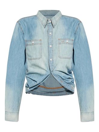 R13 Denim blouse met dubbele zak - Blauw
