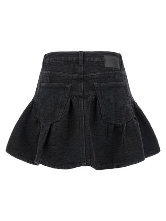 Ganni Lurex Denim Skirt - Black