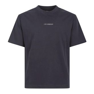 C.P. Company T-Shirts, male, Blue, Size: XL Basic Cotton T-Shirt