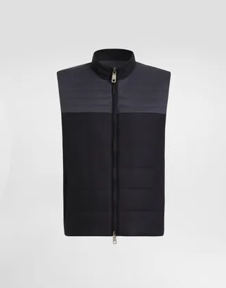 Dolce & Gabbana Padded Scuba Vest - Man Coats And Jackets Blue 46