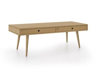 HOGAR 24 Mesa de centro de madera maciza natural, color encerado