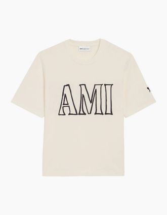 Ami Mens Ami Paris Graphic T Shirt - White - Size: 42
