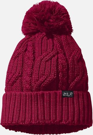 Jack Wolfskin Mens Jack Wolfskin Unisex Stormlock Windproof Fleece Lined Bobble Hat - Red - Size: ONE size