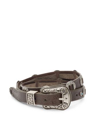 Golden Goose Brown Embellished Buckle Belt