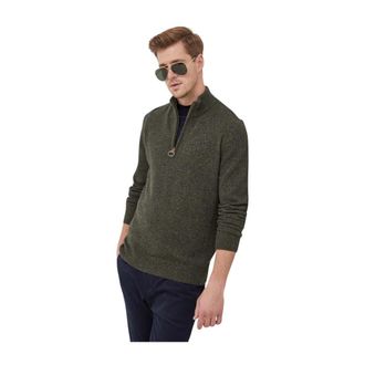 Barbour Jersey Tisbury con media cremallera - Knitwear - Hombre - Verde - 2XL