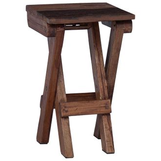 vidaXL Taburete Natural 30 X 30 X 48 Cm Madera Maciza Recuperada Vidaxl