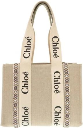 Chloé Pre-owned Tote Bags, female, Beige, Size: ONE SIZE Pre-owned Canvas shoulder-bags