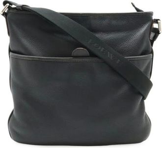 Loewe Pre-owned Cross Body Bags, female, Black, Size: ONE SIZE Pre-owned Leather shoulder-bags