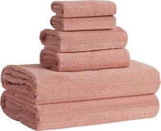 Nine West Sofia 6-Piece Bath Towels in Peach at Nordstrom Rack