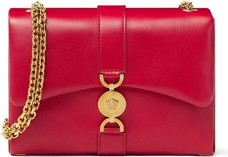 Versace Rode Lamsvacht Ketting Schoudertas - Dames - Schoudertassen - Rood - ONE Size - Tassen