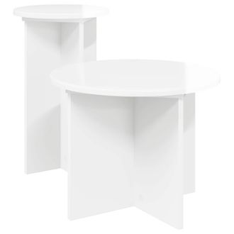 vidaXL Conjunto De Mesas Auxiliares Con Almacenamiento 2 Pcs Brillante Vidaxl