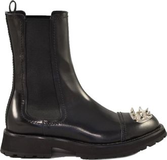 Alexander McQueen Schoenen, Heren, Zwart, 43 EU, Leer, Studded Leren Beatles Schoenen