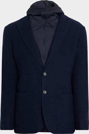 Sease Mens Hybrid Hooded Single-Breasted Blazer