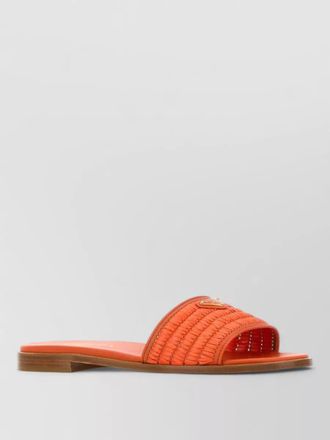 Prada raffia open toe flat sole slides