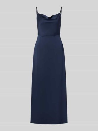 Vila Abendkleid aus Satin Modell RAVENNA in Marine, Gr&ouml;&szlig;e 34
