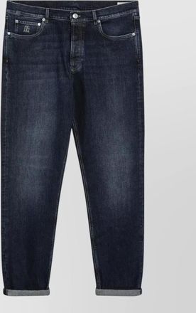 Brunello Cucinelli washed jeans turn up hem belt loops