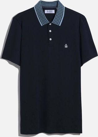 Original Penguin Mens Penguin Jacquard collar Polo Shirt DARK SAPPHIRE - Navy - Size: 40