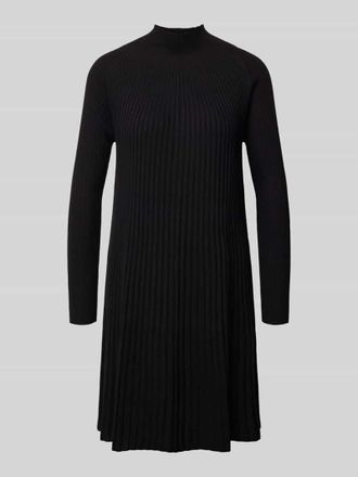 Hemisphere Knielanges Strickkleid aus Wolle mit Stehkragen in Black, Größe XL