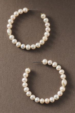 Nadri Madrid All Pearl Hoop Earrings