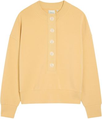 Varley Reena Button-down Stretch-jersey Sweatshirt - Yellow - Xxs (UK4 / Xxs)