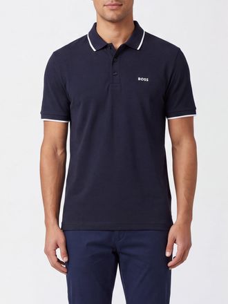 HUGO BOSS Cotton Polo Shirt with Contrasting Logo and Trims