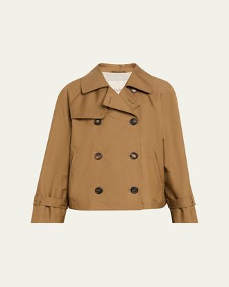 Max Mara Short Water-Repellent Twill Trench Coat