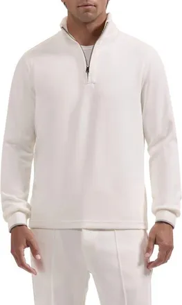 Bugatchi Soft Touch Quarter Zip Pullover in Chalk at Nordstrom, Size Xx-Large