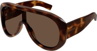 Gucci Rectangle-frame Sunglasses - Brown Havana - One Size