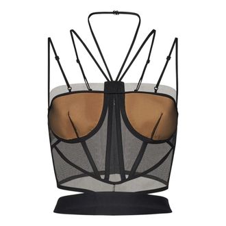 Nensi Dojaka Black Topwear with Unique Design