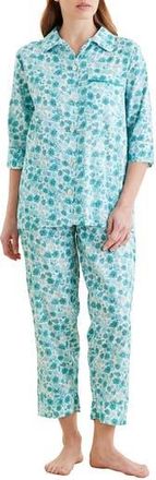 Papinelle Sleepwear Florence Cotton Voile Crop Pajamas in Pale Turquoise at Nordstrom Rack, Size Small