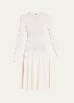Toteme Sculpted Knit Long-Sleeve Midi Dress