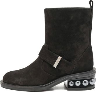 Nicholas Kirkwood Laarzen met gesp verfraaid met parels - Zwart