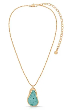 Ettika Hidden Stone Molten Pendant Necklace in Turquoise at Nordstrom