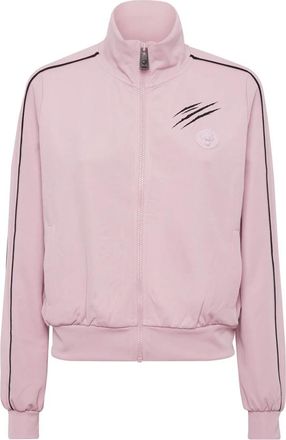 Plein Sport Cropped Trainingsjack - Dames - Sportshirts - Roze - L - Leer - Fitness