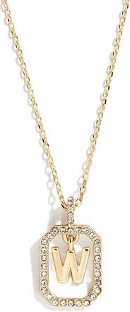 BaubleBar Alicia Intial Pendant Necklace in Clear - W at Nordstrom