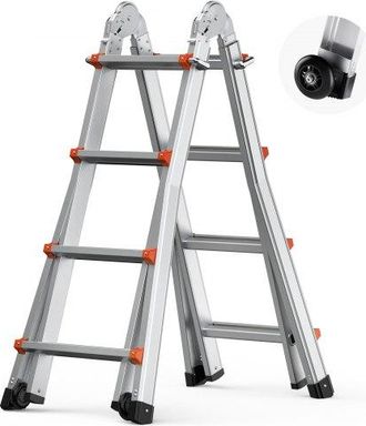 OEM Escalera Telesc&oacute;pica Con Estructura En A Escalera Extensible 400 Cm Escalera Plegable Port&aacute;til Para Rv, Tareas Escolares, Escalera De Techo Para Inter